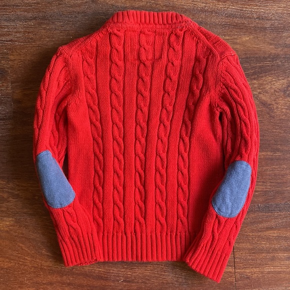 ☀️5/25☀️H&M Red Cable Knit Sweater - LOGG Label of Graded Goods Boys Sz 4-6y - Picture 2 of 4